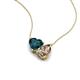 4 - Zuri 1.65 ctw Heart Shape London Blue Topaz with Pear Shape Smoky Quartz Toi Et Moi Women Pendant Necklace 