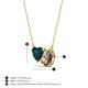 3 - Zuri 1.65 ctw Heart Shape London Blue Topaz with Pear Shape Smoky Quartz Toi Et Moi Women Pendant Necklace 