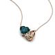 4 - Zuri 1.65 ctw Heart Shape London Blue Topaz with Pear Shape Smoky Quartz Toi Et Moi Women Pendant Necklace 