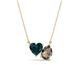 1 - Zuri 1.65 ctw Heart Shape London Blue Topaz with Pear Shape Smoky Quartz Toi Et Moi Women Pendant Necklace 