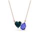 1 - Zuri 1.75 ctw Heart Shape London Blue Topaz with Pear Shape Tanzanite Toi Et Moi Women Pendant Necklace 