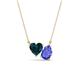 1 - Zuri 1.75 ctw Heart Shape London Blue Topaz with Pear Shape Tanzanite Toi Et Moi Women Pendant Necklace 