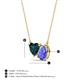 3 - Zuri 1.75 ctw Heart Shape London Blue Topaz with Pear Shape Tanzanite Toi Et Moi Women Pendant Necklace 