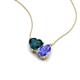 4 - Zuri 1.75 ctw Heart Shape London Blue Topaz with Pear Shape Tanzanite Toi Et Moi Women Pendant Necklace 