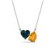 1 - Zuri 1.65 ctw Heart with Pear Shape London Blue Topaz Toi Et Moi Women Pendant Necklace 