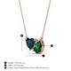 3 - Zuri 1.80 ctw Heart London Blue Topaz with Pear Shape Created Emerald Toi Et Moi Women Pendant Necklace 