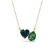 1 - Zuri 1.80 ctw Heart London Blue Topaz with Pear Shape Created Emerald Toi Et Moi Women Pendant Necklace 