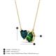 3 - Zuri 1.80 ctw Heart London Blue Topaz with Pear Shape Created Emerald Toi Et Moi Women Pendant Necklace 