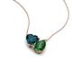 4 - Zuri 1.80 ctw Heart London Blue Topaz with Pear Shape Created Emerald Toi Et Moi Women Pendant Necklace 