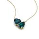 4 - Zuri 1.85 ctw Heart with Pear Shape London Blue Topaz Toi Et Moi Women Pendant Necklace 