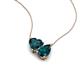 4 - Zuri 1.85 ctw Heart with Pear Shape London Blue Topaz Toi Et Moi Women Pendant Necklace 