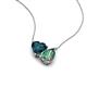 4 - Zuri 1.86 ctw Heart Shape London Blue Topaz with Pear Shape Created Alexandrite Toi Et Moi Women Pendant Necklace 
