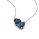 4 - Zuri 1.60 ctw Heart Shape London Blue Topaz with Pear Shape Iolite Toi Et Moi Women Pendant Necklace 
