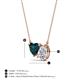 3 - Zuri 1.85 ctw Heart Shape London Blue Topaz with Pear Shape Moissanite Toi Et Moi Women Pendant Necklace 