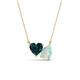 1 - Zuri 1.35 ctw Heart Shape London Blue Topaz with Pear Shape Opal Toi Et Moi Women Pendant Necklace 