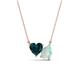 1 - Zuri 1.35 ctw Heart Shape London Blue Topaz with Pear Shape Opal Toi Et Moi Women Pendant Necklace 