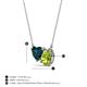 3 - Zuri 1.80 ctw Heart Shape London Blue Topaz with Pear Shape Peridot Toi Et Moi Women Pendant Necklace 