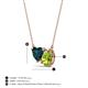 3 - Zuri 1.80 ctw Heart Shape London Blue Topaz with Pear Shape Peridot Toi Et Moi Women Pendant Necklace 