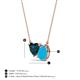 3 - Zuri 1.35 ctw Heart Shape London Blue Topaz with Pear Shape Turquoise Toi Et Moi Women Pendant Necklace 