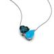 4 - Zuri 1.35 ctw Heart Shape London Blue Topaz with Pear Shape Turquoise Toi Et Moi Women Pendant Necklace 
