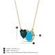 3 - Zuri 1.35 ctw Heart Shape London Blue Topaz with Pear Shape Turquoise Toi Et Moi Women Pendant Necklace 
