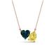 1 - Zuri 1.90 ctw Heart Shape London Blue Topaz with Pear Shape Created Yellow Sapphire Toi Et Moi Women Pendant Necklace 