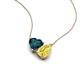 4 - Zuri 1.90 ctw Heart Shape London Blue Topaz with Pear Shape Created Yellow Sapphire Toi Et Moi Women Pendant Necklace 