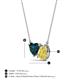 3 - Zuri 1.90 ctw Heart Shape London Blue Topaz with Pear Shape Created Yellow Sapphire Toi Et Moi Women Pendant Necklace 