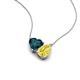 4 - Zuri 1.90 ctw Heart Shape London Blue Topaz with Pear Shape Created Yellow Sapphire Toi Et Moi Women Pendant Necklace 