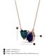 3 - Zuri 1.90 ctw Heart Shape London Blue Topaz with Pear Shape Created Blue Sapphire Toi Et Moi Women Pendant Necklace 
