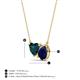 3 - Zuri 1.90 ctw Heart Shape London Blue Topaz with Pear Shape Created Blue Sapphire Toi Et Moi Women Pendant Necklace 