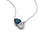 4 - Zuri 1.75 ctw Heart Shape London Blue Topaz with Pear Shape IGI Cert. Lab Grown Diamond Women Pendant Necklace 