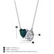 3 - Zuri 1.75 ctw Heart Shape London Blue Topaz with Pear Shape IGI Cert. Lab Grown Diamond Women Pendant Necklace 