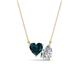 1 - Zuri 1.75 ctw Heart Shape London Blue Topaz with Pear Shape IGI Cert. Lab Grown Diamond Women Pendant Necklace 