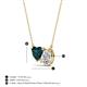 3 - Zuri 1.75 ctw Heart Shape London Blue Topaz with Pear Shape IGI Cert. Lab Grown Diamond Women Pendant Necklace 