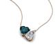 4 - Zuri 1.75 ctw Heart Shape London Blue Topaz with Pear Shape IGI Cert. Lab Grown Diamond Women Pendant Necklace 