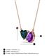 3 - Zuri 1.65 ctw Heart Shape London Blue Topaz with Pear Shape Amethyst Toi Et Moi Women Pendant Necklace 
