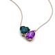 4 - Zuri 1.65 ctw Heart Shape London Blue Topaz with Pear Shape Amethyst Toi Et Moi Women Pendant Necklace 