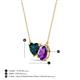 3 - Zuri 1.65 ctw Heart Shape London Blue Topaz with Pear Shape Amethyst Toi Et Moi Women Pendant Necklace 