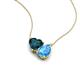 4 - Zuri 1.85 ctw Heart Shape London Blue Topaz with Pear Shape Blue Topaz Toi Et Moi Women Pendant Necklace 