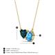 3 - Zuri 1.85 ctw Heart Shape London Blue Topaz with Pear Shape Blue Topaz Toi Et Moi Women Pendant Necklace 