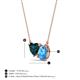 3 - Zuri 1.85 ctw Heart Shape London Blue Topaz with Pear Shape Blue Topaz Toi Et Moi Women Pendant Necklace 