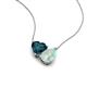 4 - Zuri 1.35 ctw Heart Shape London Blue Topaz with Pear Shape Opal Toi Et Moi Women Pendant Necklace 