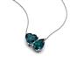 4 - Zuri 1.85 ctw Heart with Pear Shape London Blue Topaz Toi Et Moi Women Pendant Necklace 