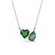 1 - Zuri 1.61 ctw Heart Shape Created Emerald with Pear Shape Created Alexandrite Toi Et Moi Women Pendant Necklace 