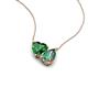 4 - Zuri 1.61 ctw Heart Shape Created Emerald with Pear Shape Created Alexandrite Toi Et Moi Women Pendant Necklace 