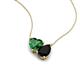 4 - Zuri 1.45 ctw Heart Shape Created Emerald with Pear Shape Black Onyx Toi Et Moi Women Pendant Necklace 