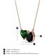 3 - Zuri 1.45 ctw Heart Shape Created Emerald with Pear Shape Black Onyx Toi Et Moi Women Pendant Necklace 