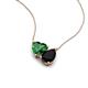 4 - Zuri 1.45 ctw Heart Shape Created Emerald with Pear Shape Black Onyx Toi Et Moi Women Pendant Necklace 