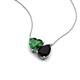 4 - Zuri 1.45 ctw Heart Shape Created Emerald with Pear Shape Black Onyx Toi Et Moi Women Pendant Necklace 